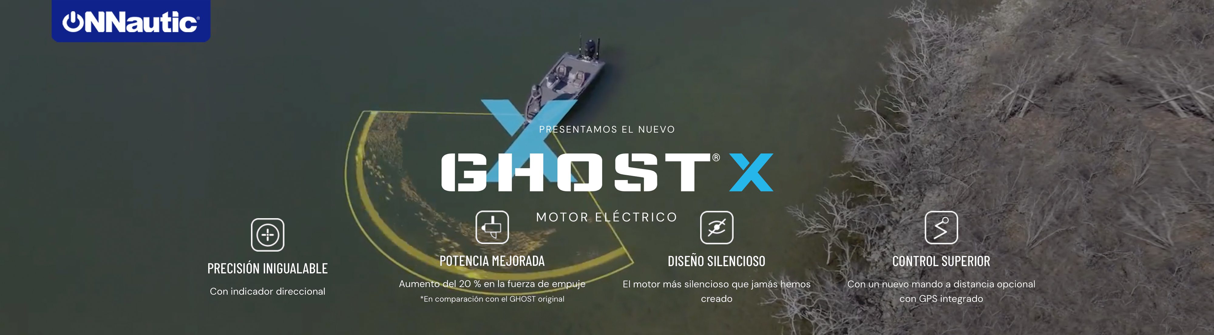 Lowrance Ghost X más precisión y más prestaciones. El motor eléctrico con posicionamiento GPS sin escobillas.